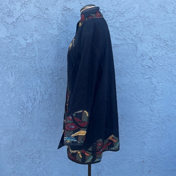 Vintage Quilted Jacket Art to wear Duster 90s Hippie Bohemian - Picture 7 of 10